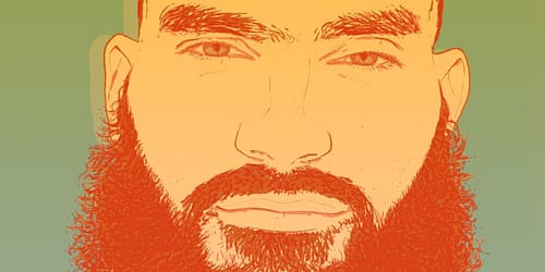 Black men have their own challenges for growing a full, healthy beard. The Daily Dot spoke with Justus on what a full beard says about a man, the all-important relationship a man has with his barber, and the must-know tips for other Black men about growing full, healthy beards. Illustration by Max Fleishman, The Daily Dot.